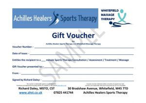 Gift Vouchers for Massage and Sports Therapy