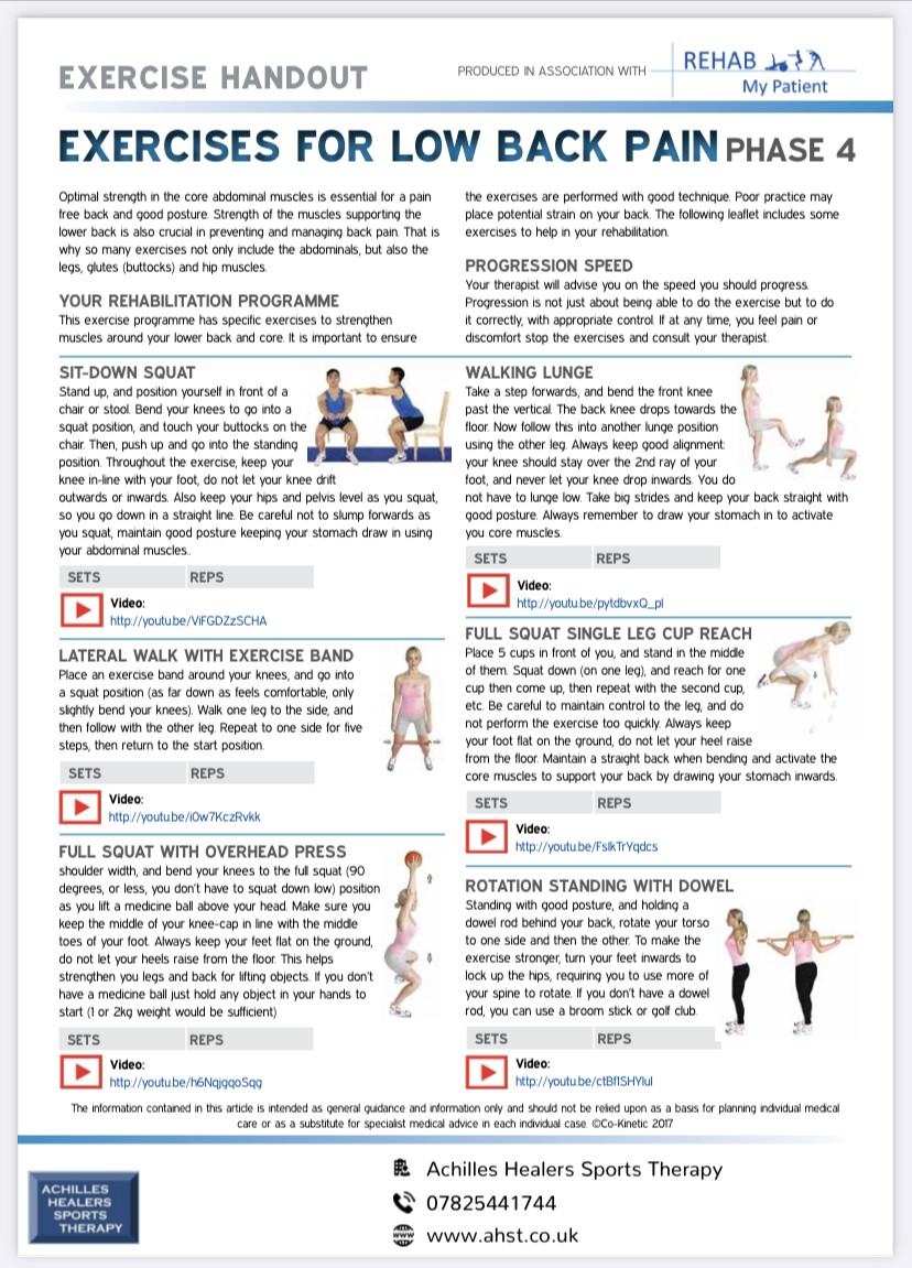 Exercises for Low Back Pain Phase 4