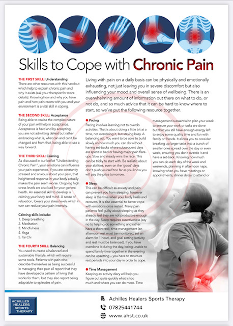 Skills to cope with chronic pain